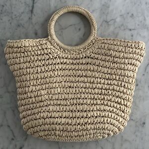 Lulla Collection Woven Rattan Handbag with shoulder strap